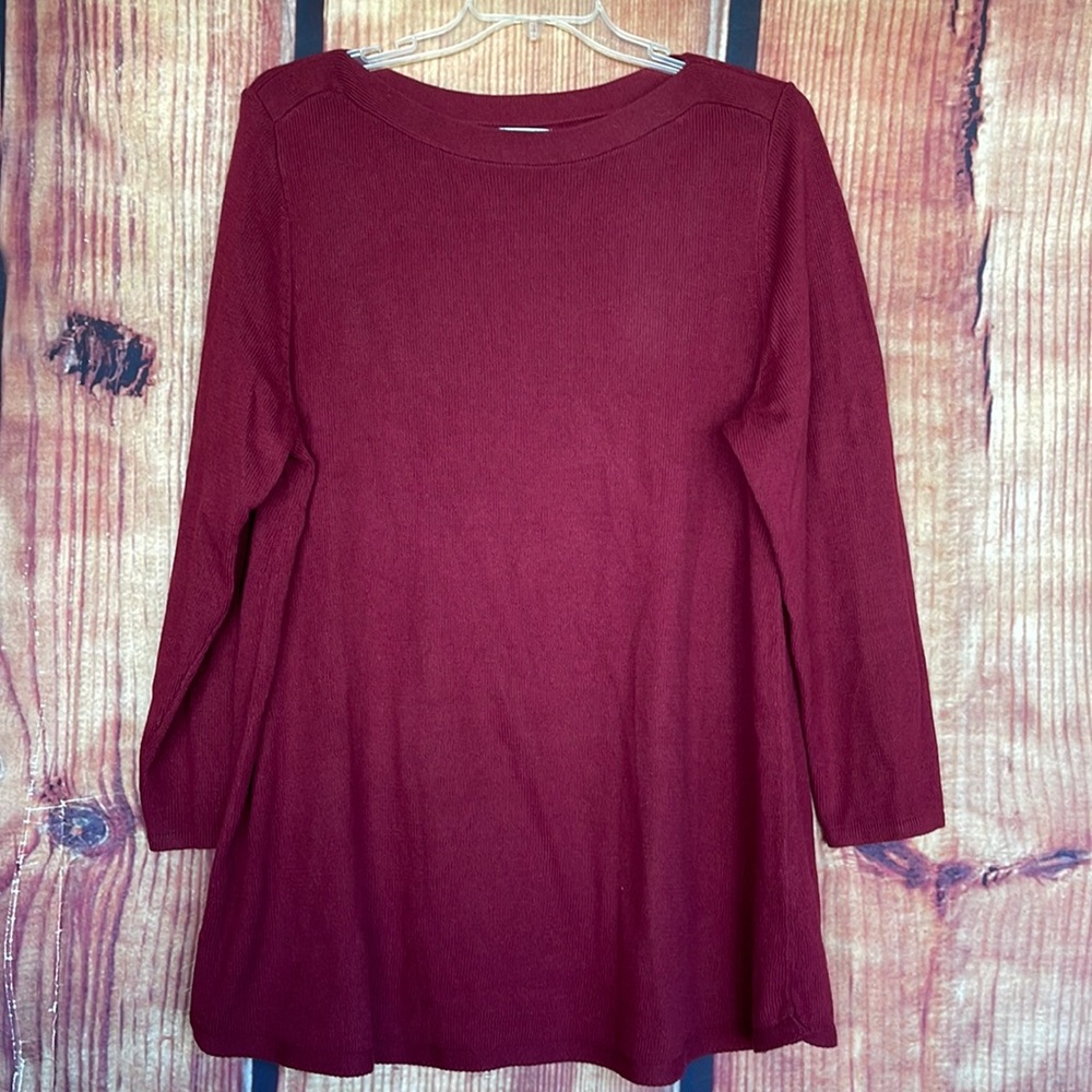 Karen Scott - Maroon Tunic Sweater -  Bundle 2 or more items for 20% off.